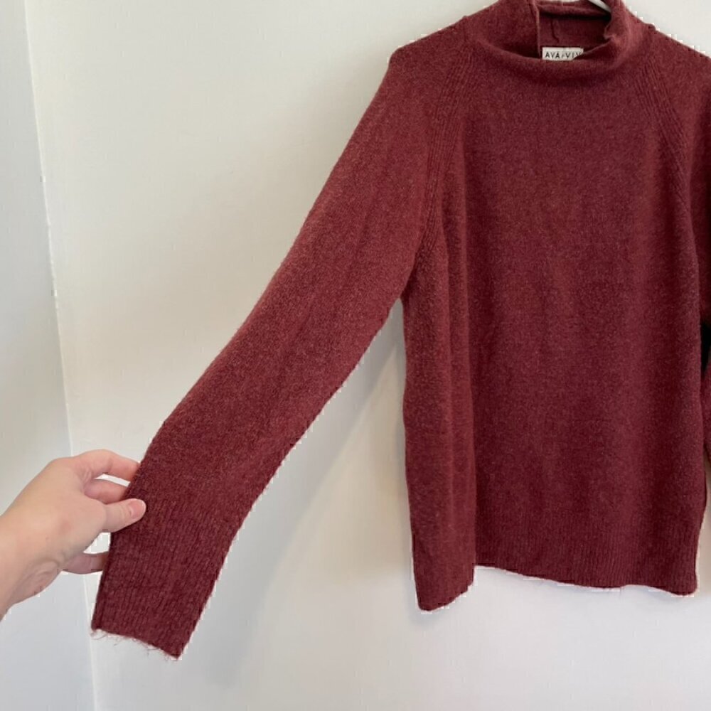 Ava & Viv Plus Size Raspberry Red Burgundy Marled… - image 6